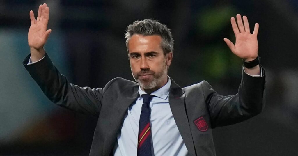 Spain coach caught grabbing female staff member’s breast