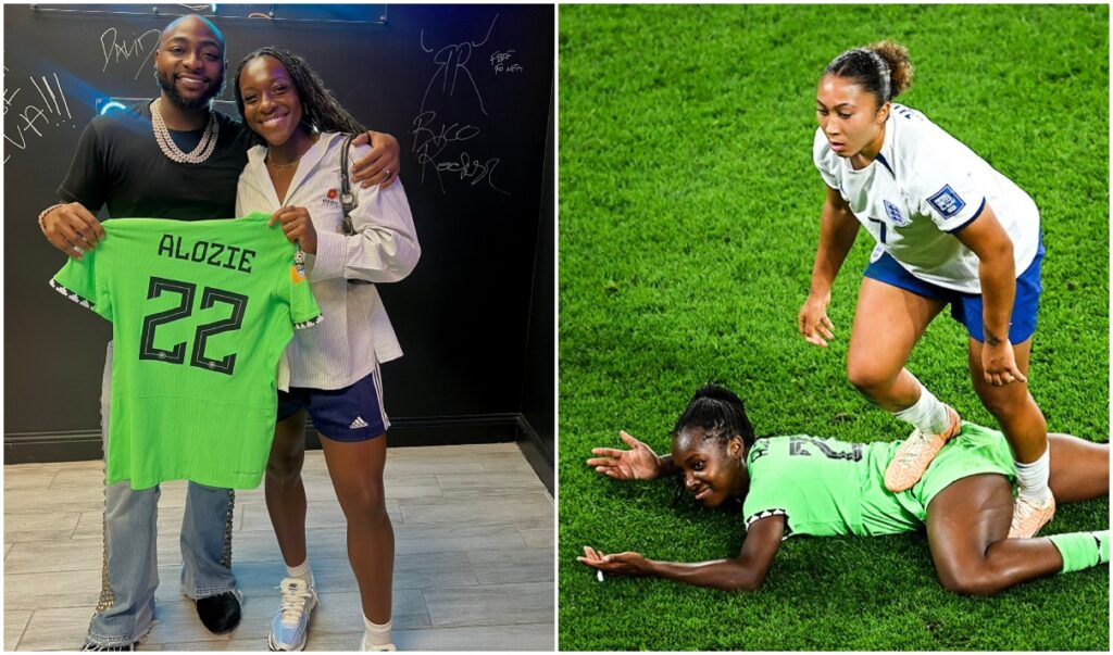 Fans tell football star Alozie she risks pregnancy after hanging out with singer Davido