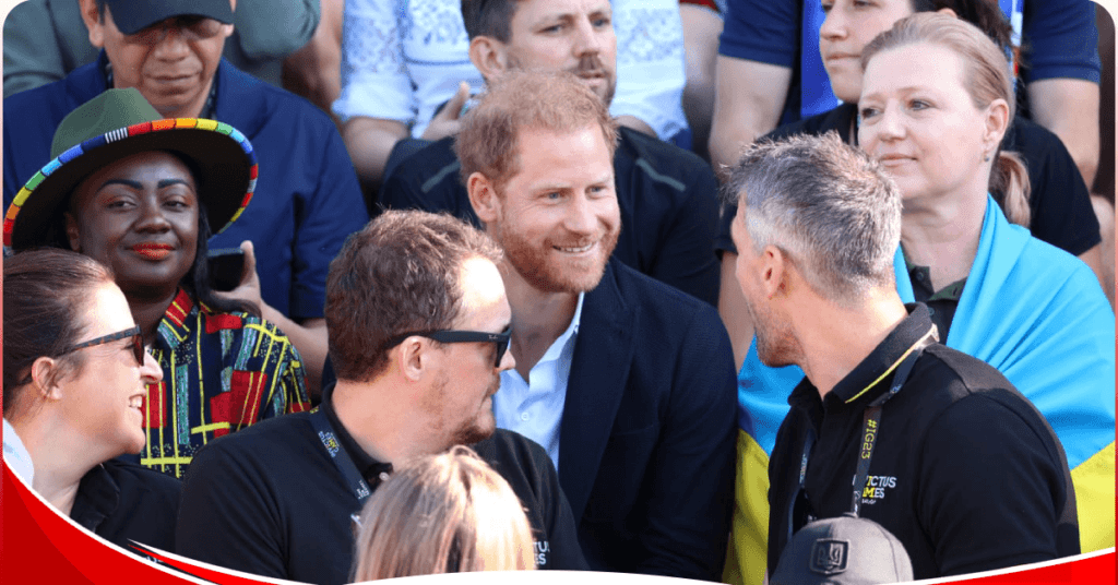 Senator Gloria Orwoba rubs shoulders with Prince Harry in German