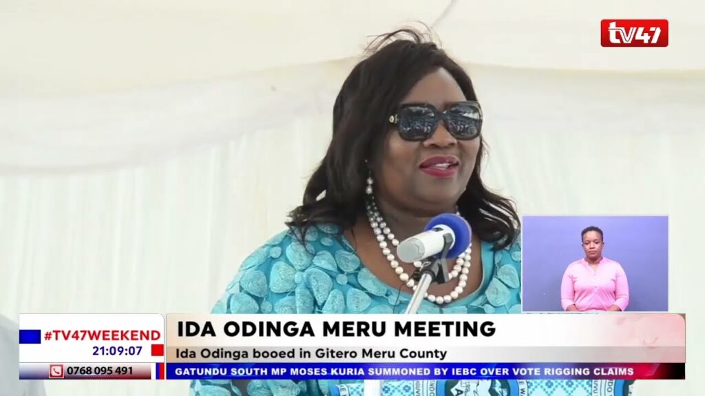 Ida Odinga addresses CWA meeting at Gitoro, Meru County.