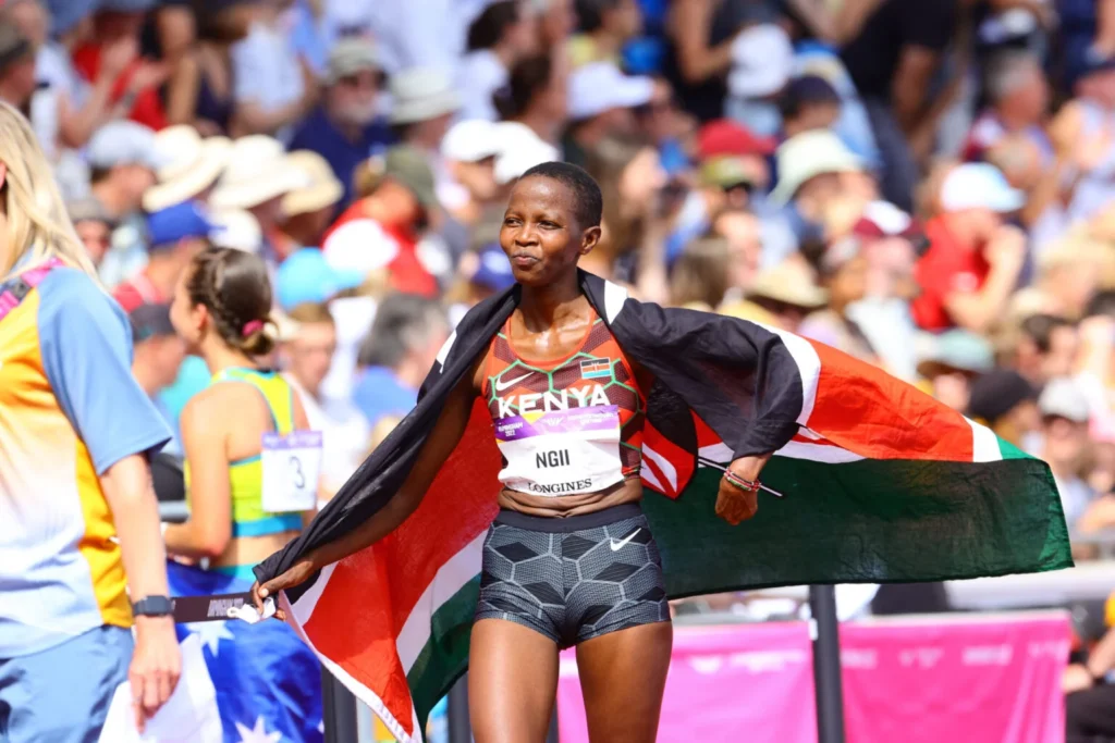 Kenya’s Emily Ngii wins Gold in the 20 km racewalk at the African Games