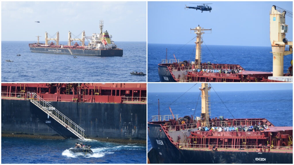 Indian navy successfully seize ship hijacked by 35 Somali pirates; 17 crew members rescued
