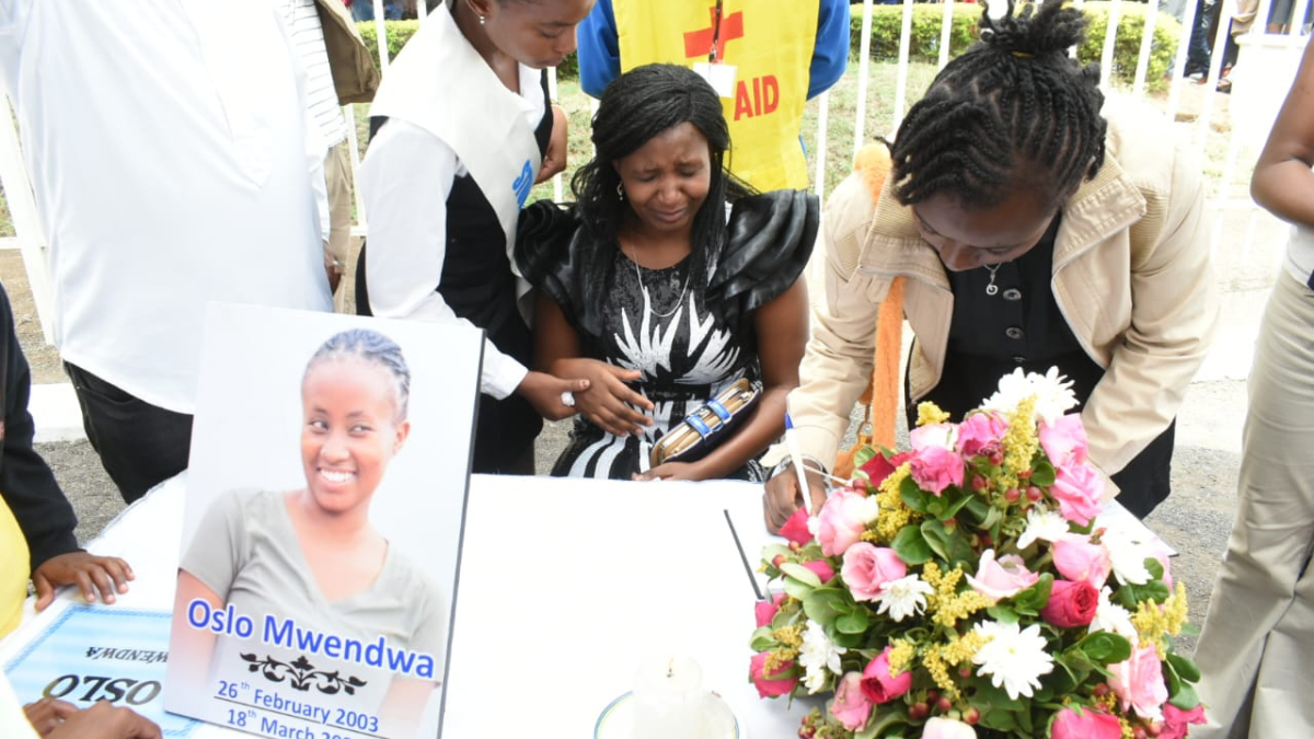 Family members mourning during requiem mass for 11 students at Kenyatta University on March 24, 2024. Photo: TV47