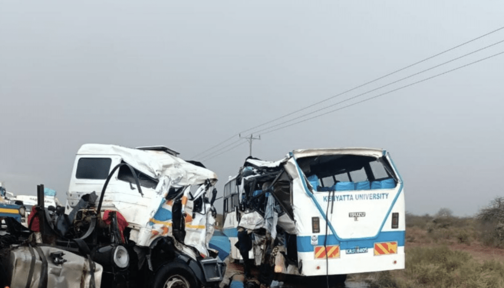 11 Kenyatta University students dead after bus collided with trailer