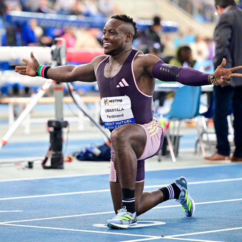 Ferdinand Omanyala poses for the camera after shattering a New National Record in 6.52 seconds. Photo: Ferdinand Omanyala/Instagram