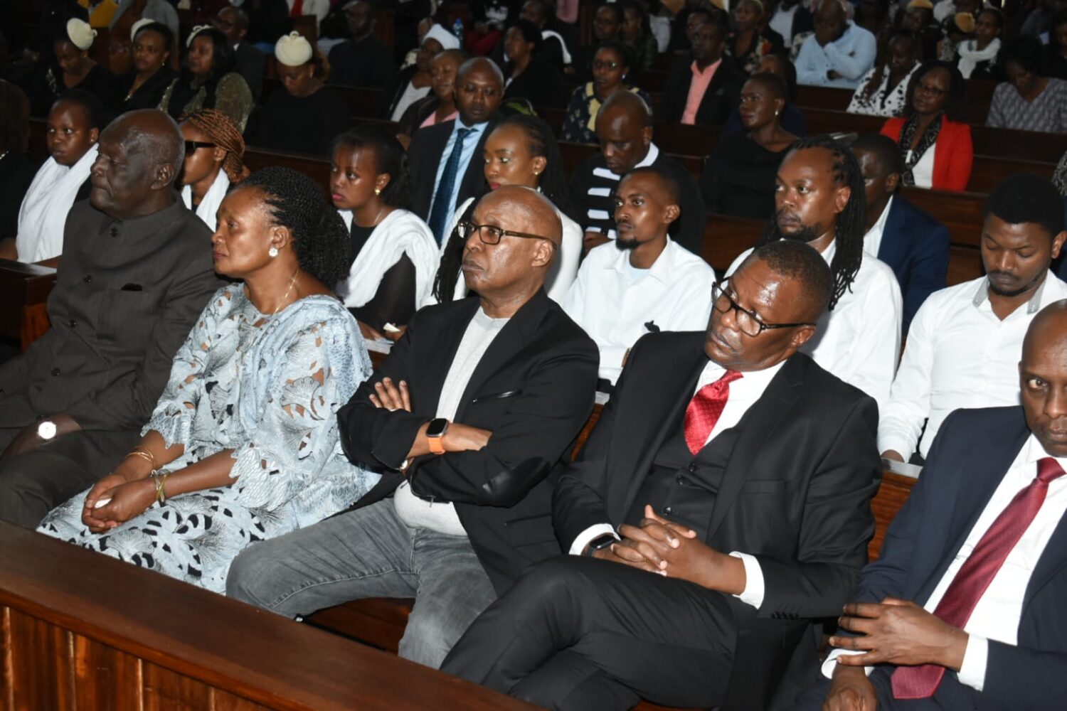  A section of Rita Tinina's friends, leaders and colleagues during requiem mass at the Holly Family Basilica in Nairobi on March 25, 2024. Photo: TV47 