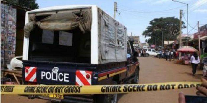 Police vehicle at a crime scene