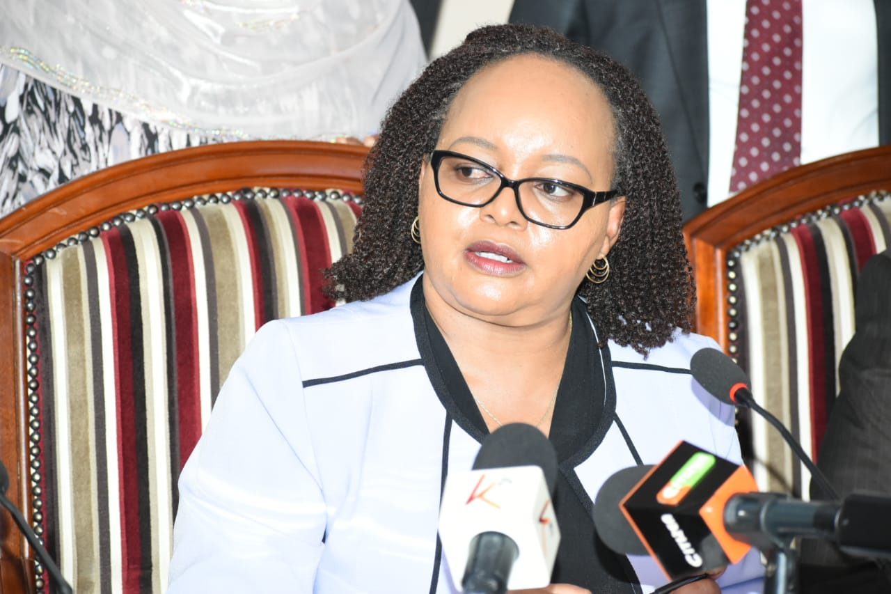 CoG chair governor  Anne Waiguru speaking during a press briefing on April 16, 2024. Photo: TV47