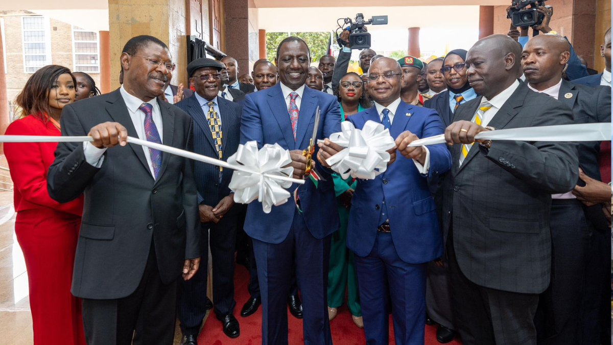 President William Ruto officially opens Bunge Towers on April 25, 2024. Photo/TV47