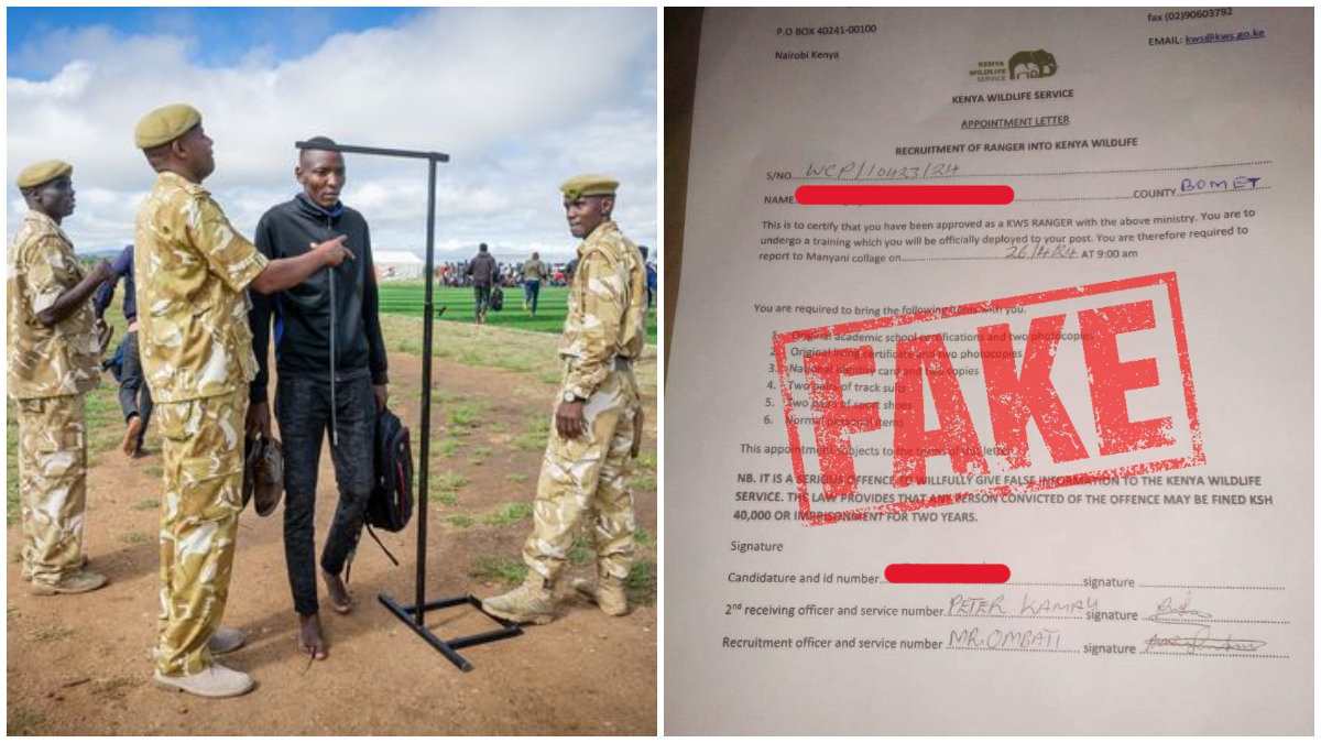 KWS warns against fraudsters issuing fake letters in rangers recruitment