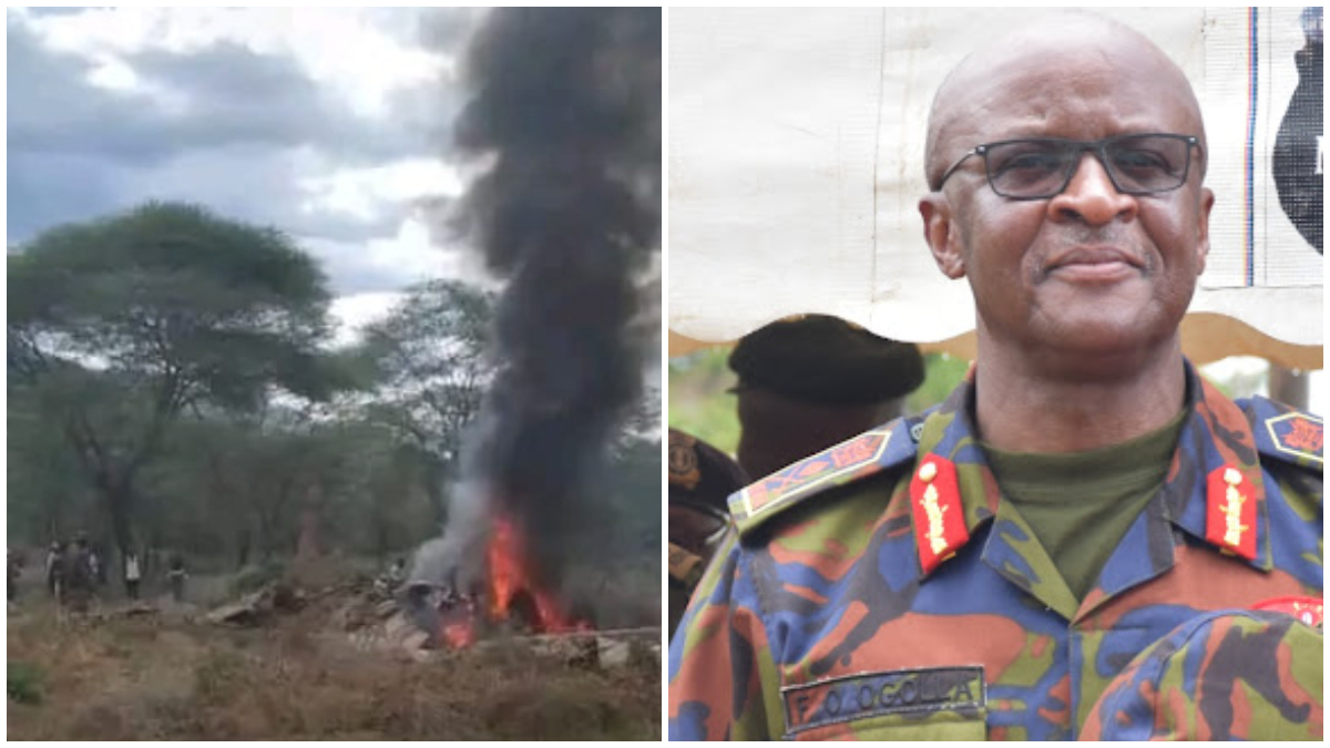 Search for General Ogolla's items at the chopper crash scene kicks off