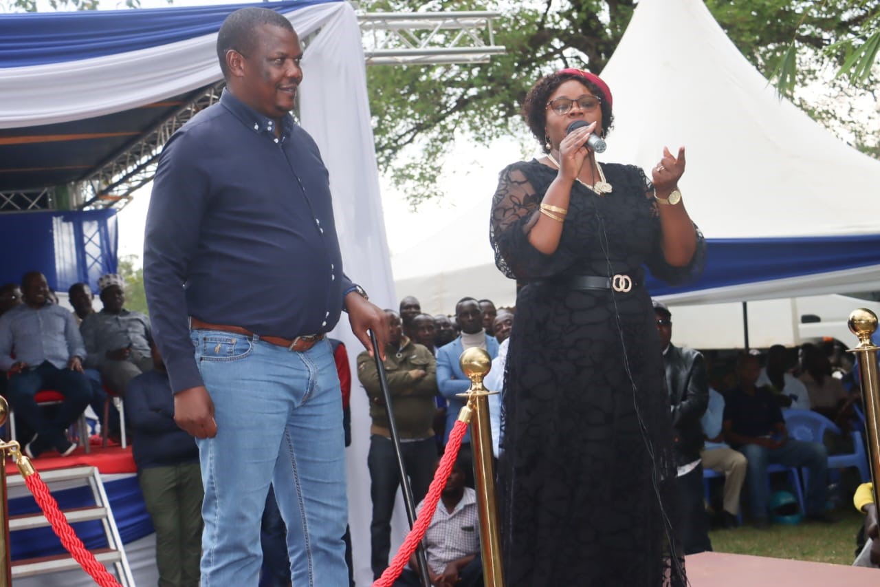 Bumula Constituency MP Jack Wamboka and Githunguri Constituency MP Gathoni Wamuchomba at a widows' empowerment program in Khasoko village, Bumula Constituency, on April 14, 2024. Photo [X]