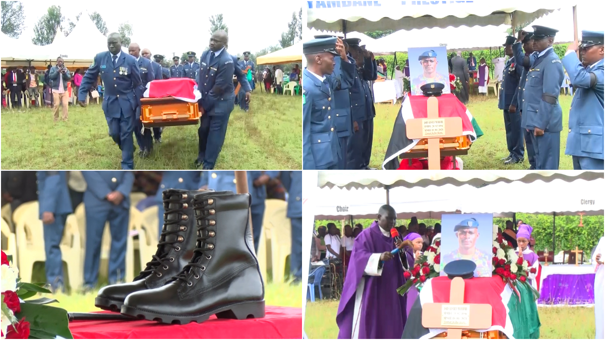 Photos: Sombre mood as Sergeant John Kinyua killed in KDF chopper crash is laid to rest