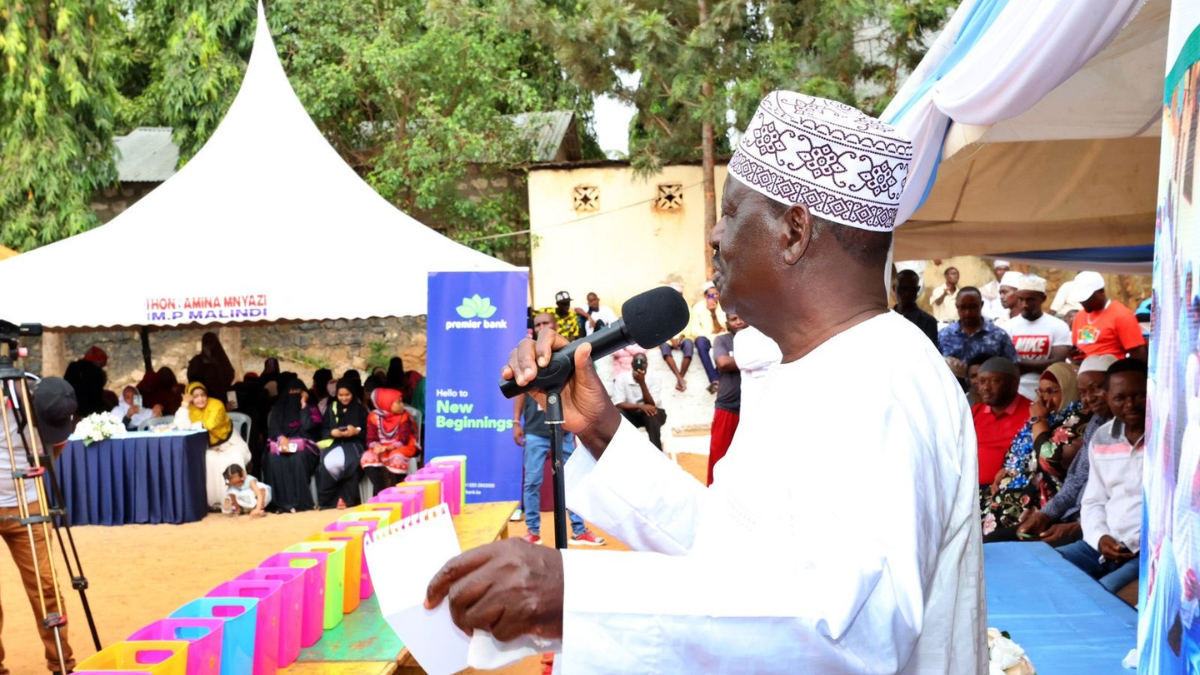 ODM party leader Raila Odinga speaking during a fund raising in Mailindi on Sunday March 31, 2024. Photo: ODM