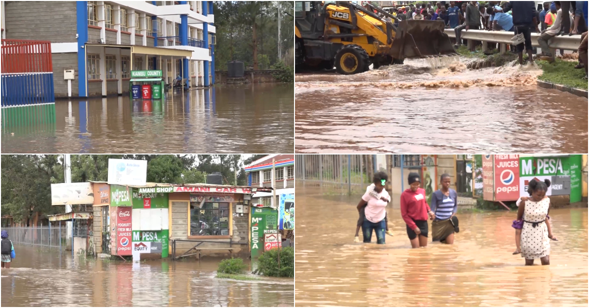 Flooding along Thika Road, in Nairobi.