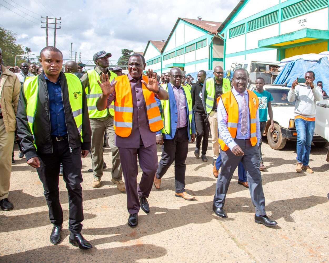 President William Ruto at the Eldoret NCPB depot on April 8, 2024. Photo: William Ruto/X