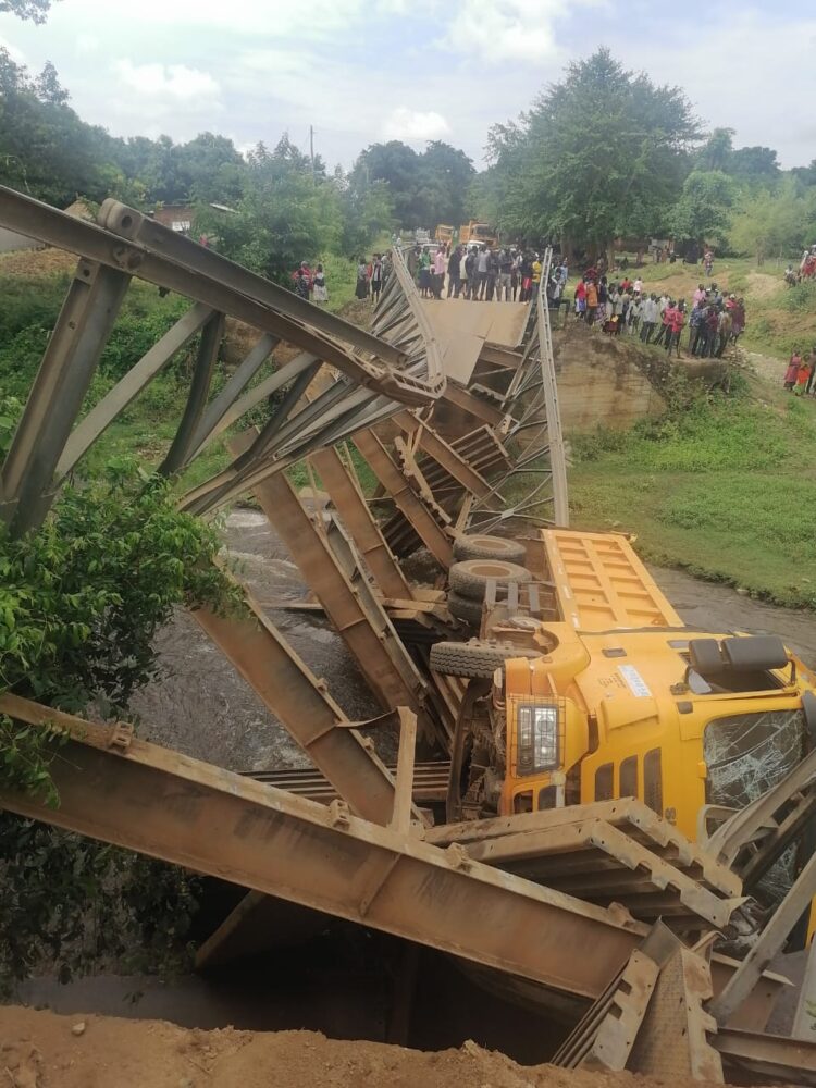 Embobut Bridge that collapsed on April 27, 2024 due to heavy rains in Elgeyo Marakwet County. Photo/TV47