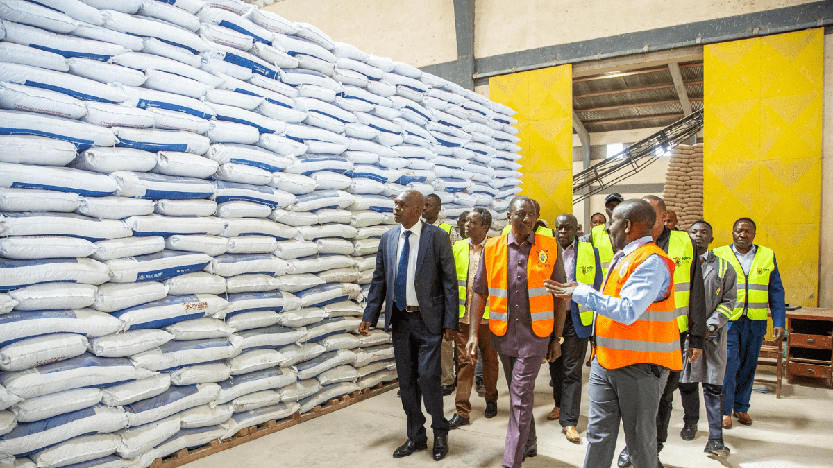 President William Ruto at the Eldoret NCPB depot on April 8, 2024. Photo: William Ruto/X