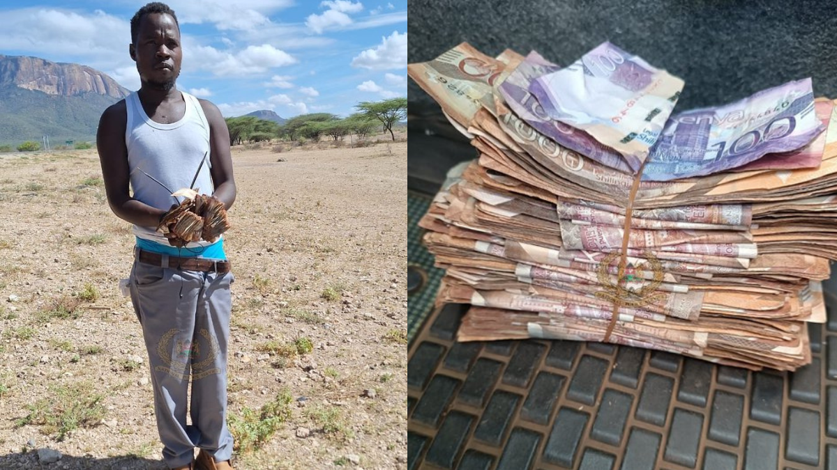 Felix Ayiera who was arrested with Ksh500,000 cash in Samburu on April 1, 2024. Photo: NPS