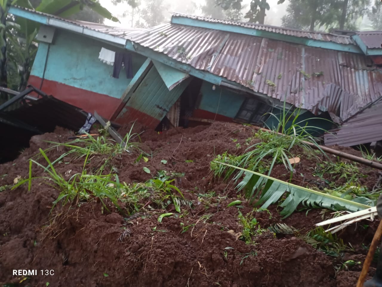 Some of the houses that were destroyed by landslides in Gitugi, Murang'a County. Photo/TV47