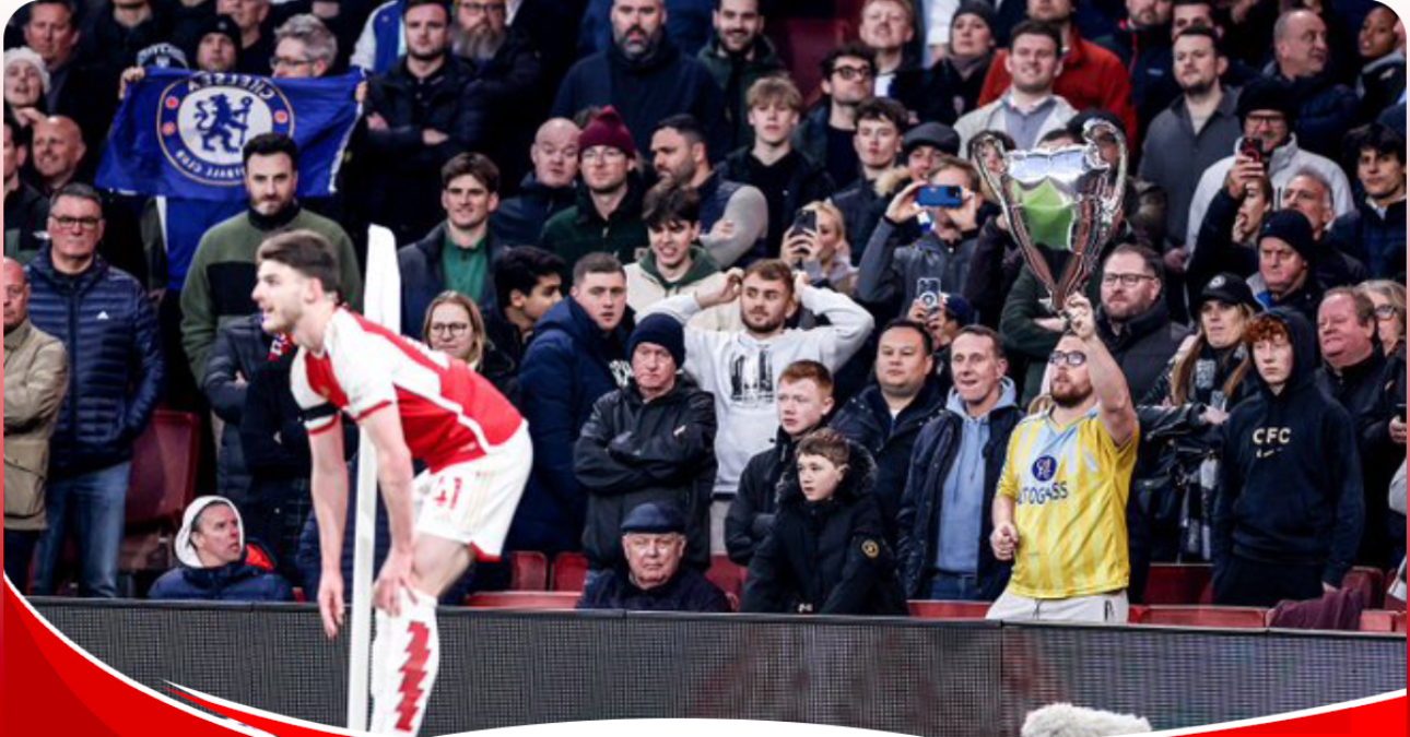 Chelsea fans reminded Arsenal that they have never won a Champions League trophy