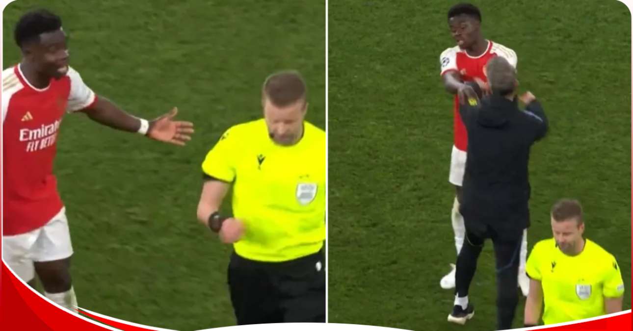 Football injustice? Furious Saka chases referee down tunnel after being denied last-minute penalty