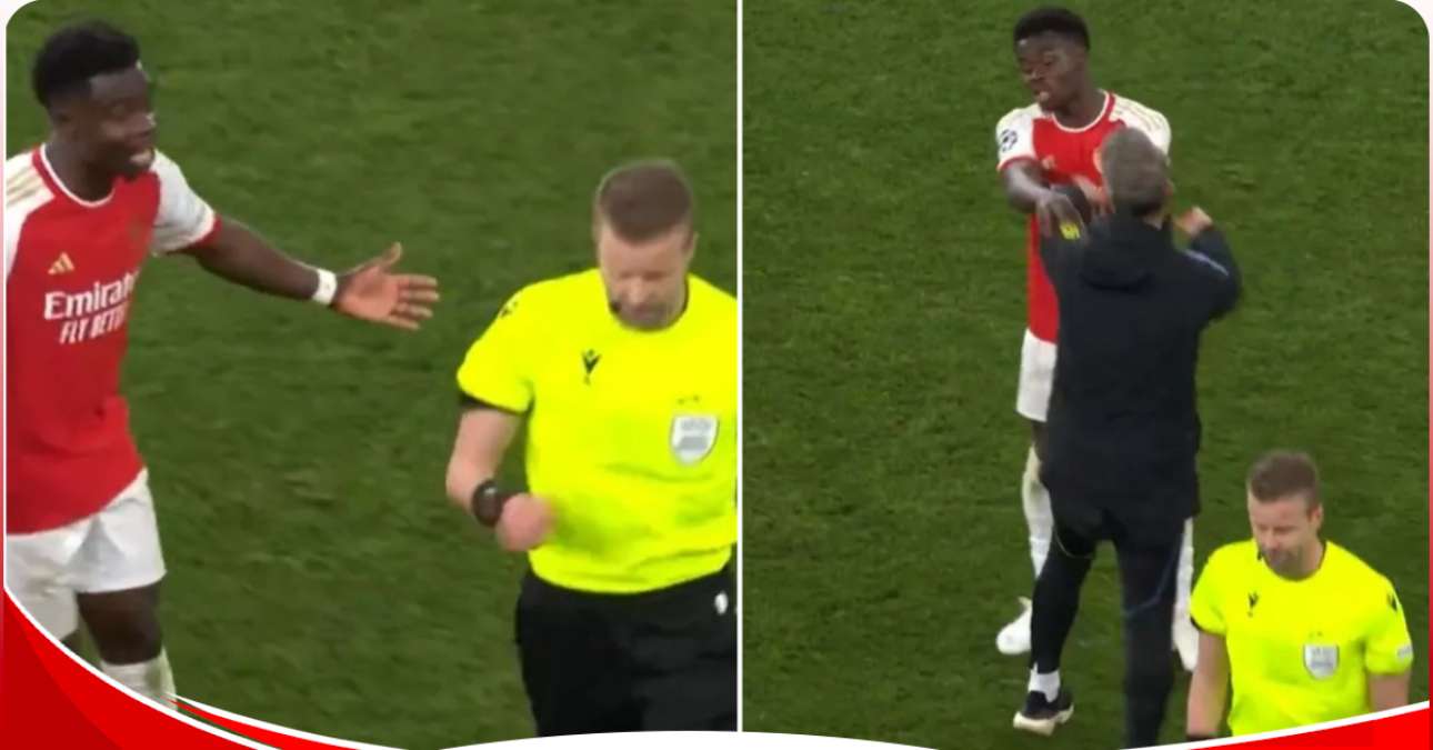 Football injustice? Furious Saka chases referee down tunnel after being denied last-minute penalty