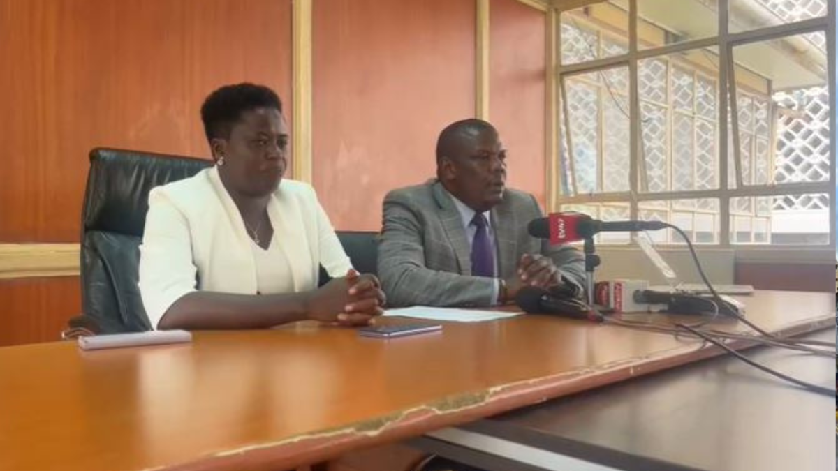 A screen grab of Bumula MP Jack Wamboka and Laikipia North MP Sarah Korere during a press briefing in Nairobi on April 25, 2024.