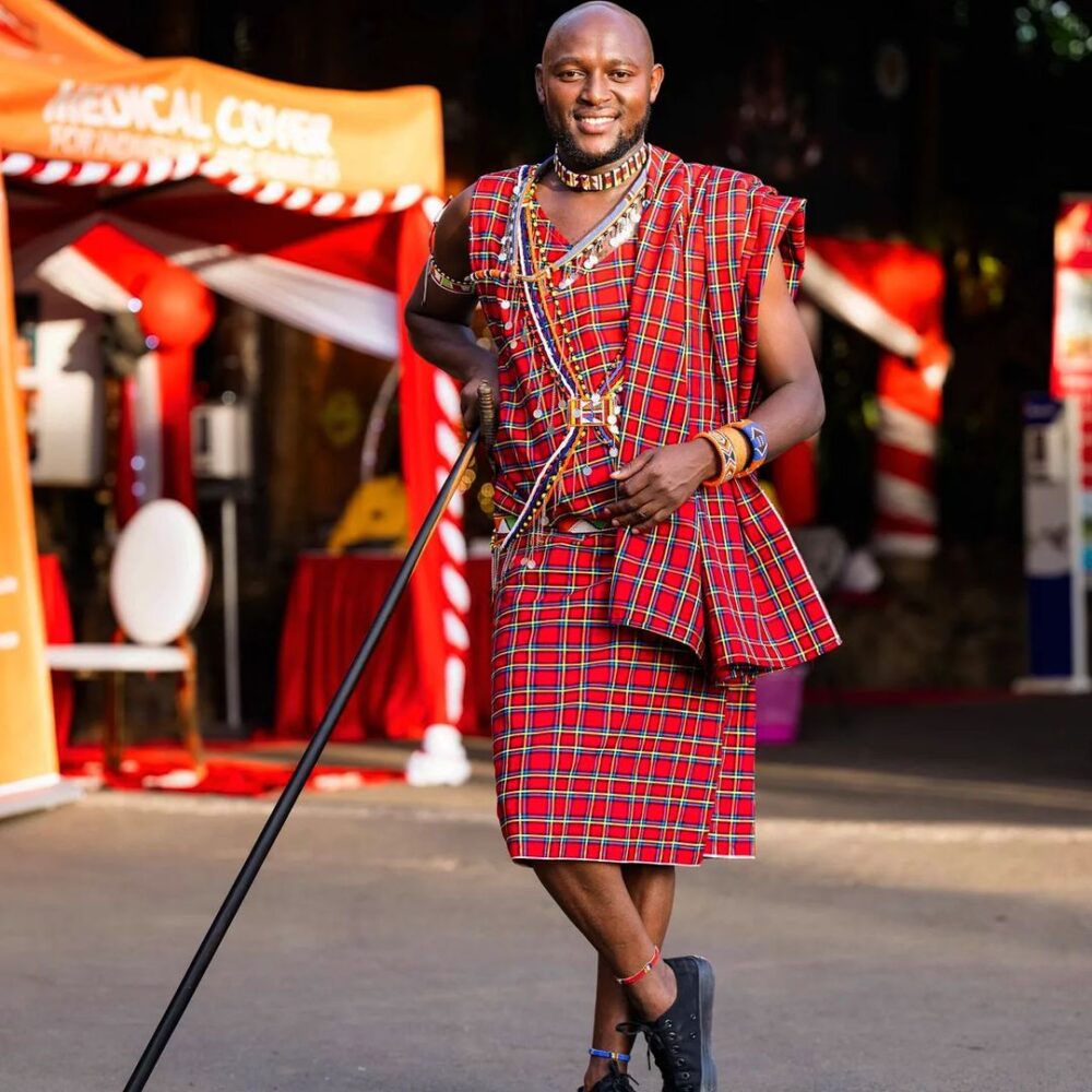 Celebrated TV Journalist Stephen Letoo in his element donning their traditional Maasai attire. Photo: Stephen Letoo/Instagram