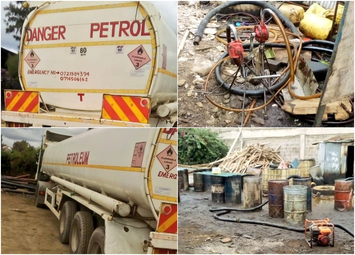 DCI detectives raid site off Kangundo Road, seize thousands of litres of siphoned fuel