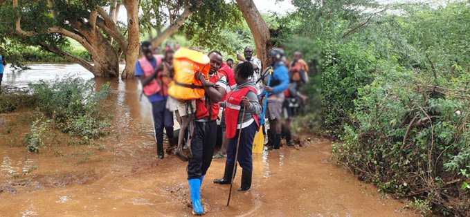 Rescue operation in Baringo on May 5, 2024. Photo/Kenya Red Cross.