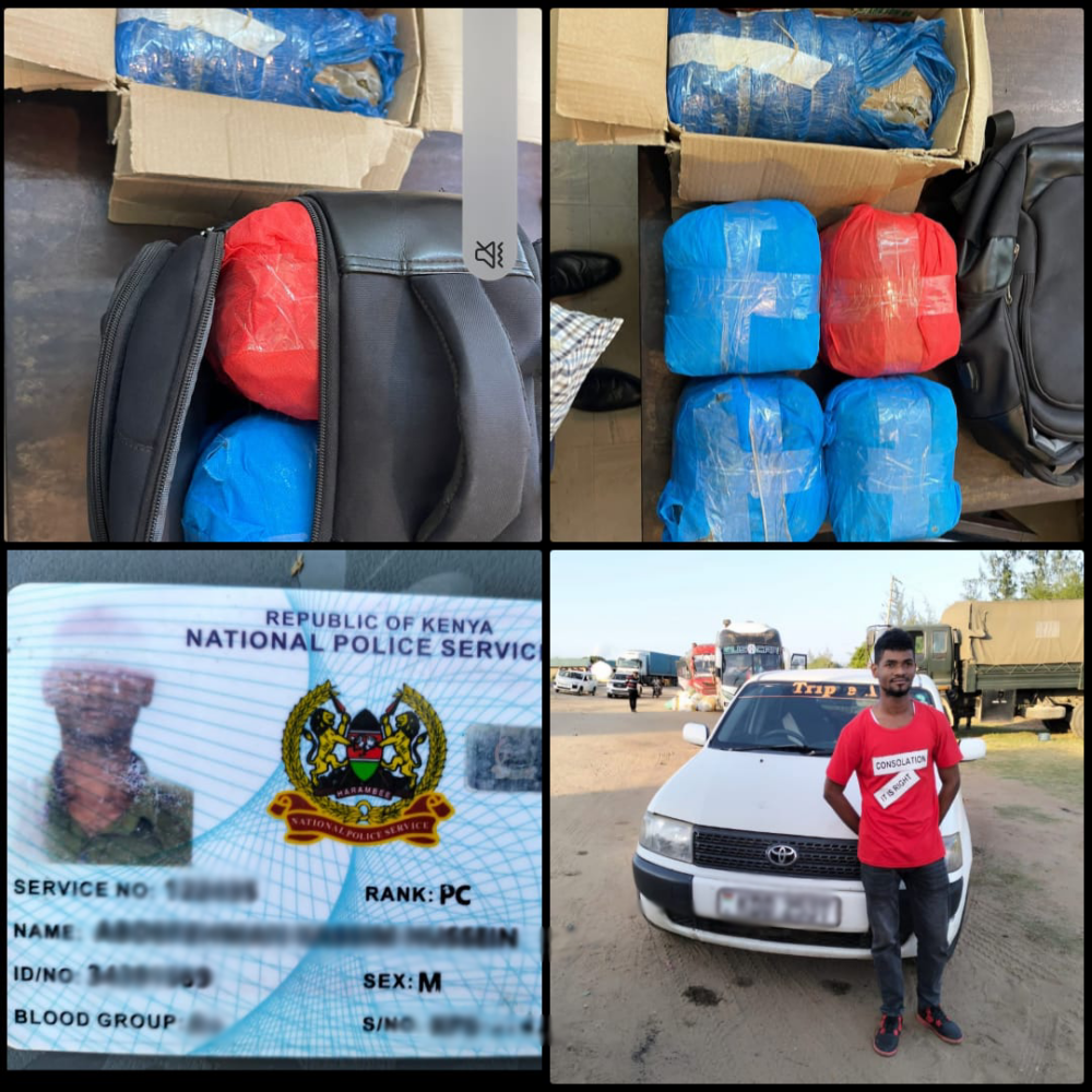 GSU officer arrested with bags of suspected bhang in Malindi