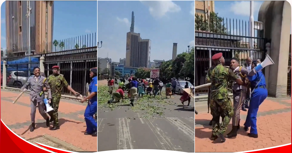 [VIDEO]Comedian Eric Omondi arrested outside Parliament for leading Mama Mboga Protest