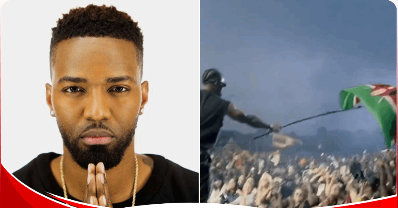 Dancehall star Konshens waves Kenyan flag, echoes Gen Z’s fight: “We see you”