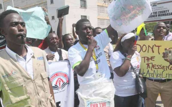 Mombasa journalists stage protests against attacks and threats to press freedom