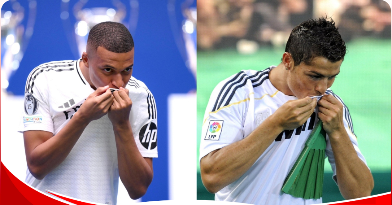 Mbappe recreates Ronaldo’s moment at the Real Madrid unveiling