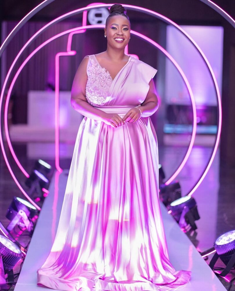 Kalekye Mumo, looks elegant and demure in a pink gown. Photo: Kalekye Mumo/Instagram