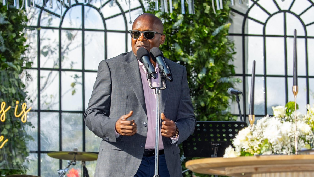 DP Kithure Kindiki speaking on January 4, 2024 in Tigoni, Kiambu, when he attended the wedding of Tourism CS Rebecca Miano’s son.