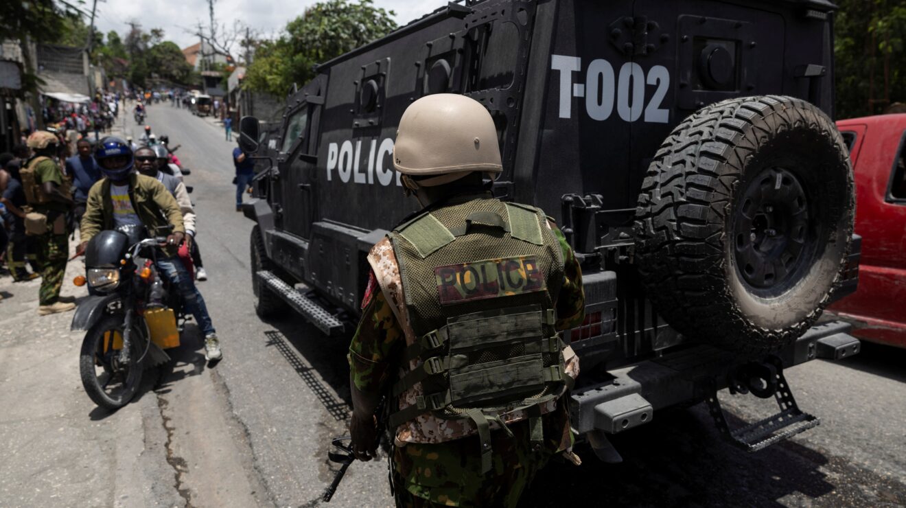 Kenyan police officer in Haiti missing after gangs ambushed armoured car stuck in a ditch
