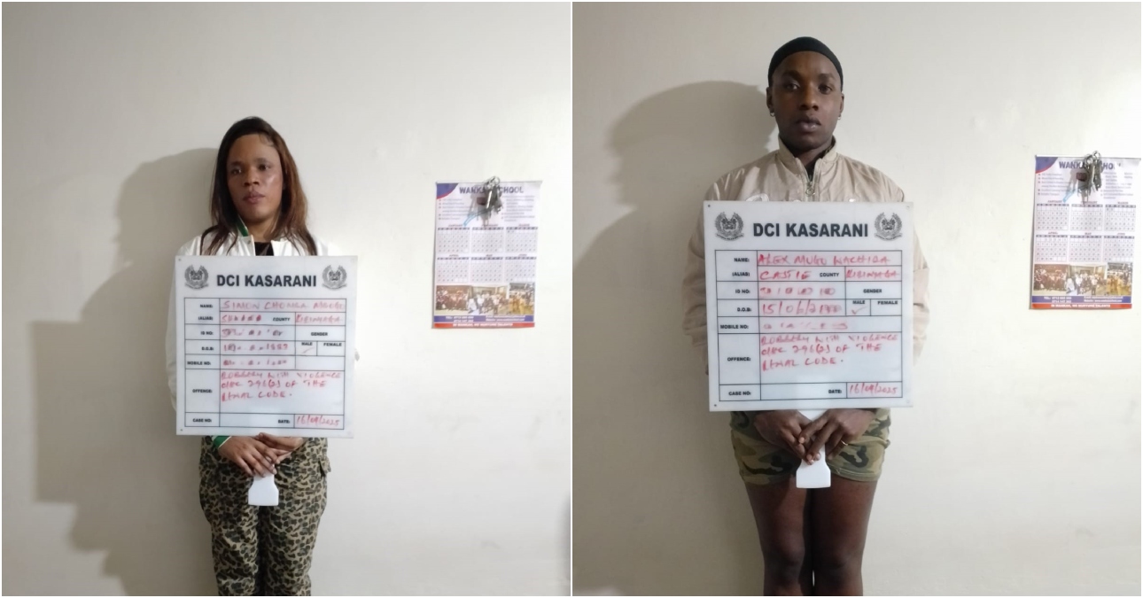Two men masquerading as masseuses arrested a long lumumba Drive,Roysambu