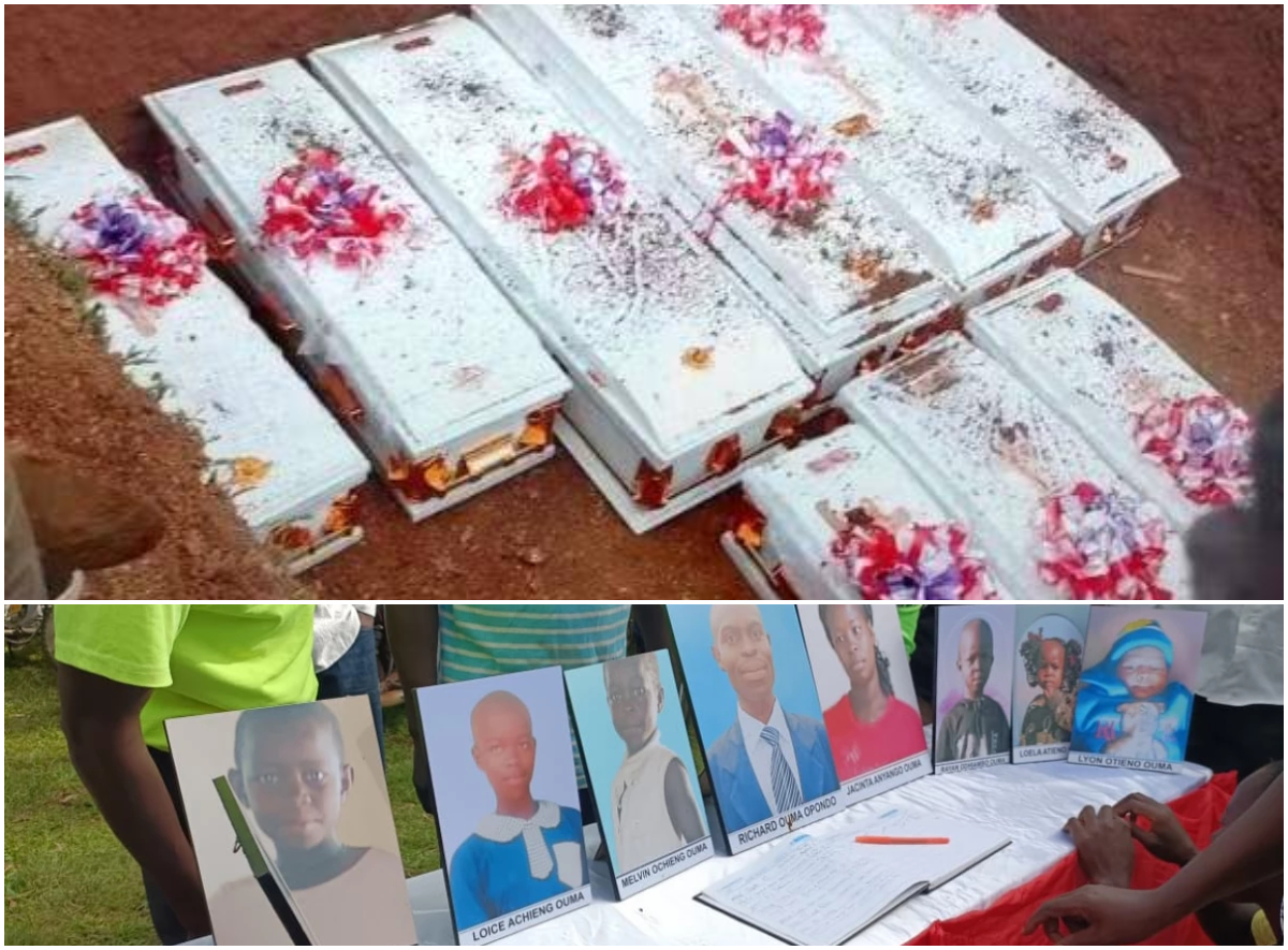 Nine family members killed in house fire laid to rest in mass grave