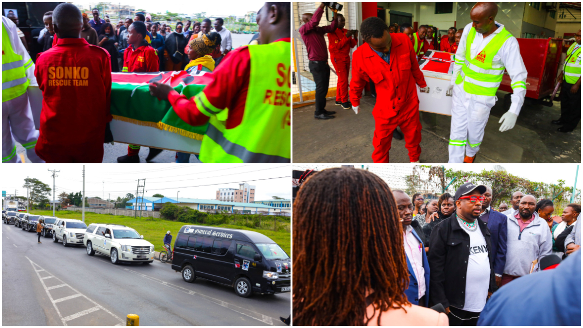 In photos: Somber homecoming as Sonko receives bodies of Kenyans killed in UAE fire tragedy at JKIA