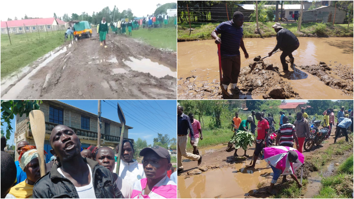 Irked Kisumu residents take road repair works into their own hands as MCA, MP, county trade blame