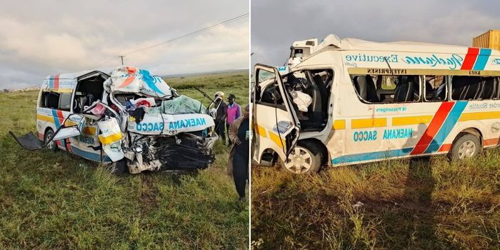 Two killed, 12 injured as matatu, lorry collide head-on along Nairobi-Mombasa Highway