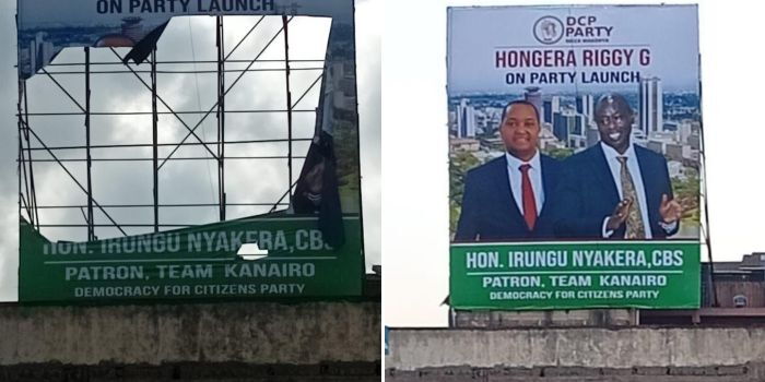 Irungu Nyakera speaks after Gachagua’s DCP Party billboard vandalised in Nairobi