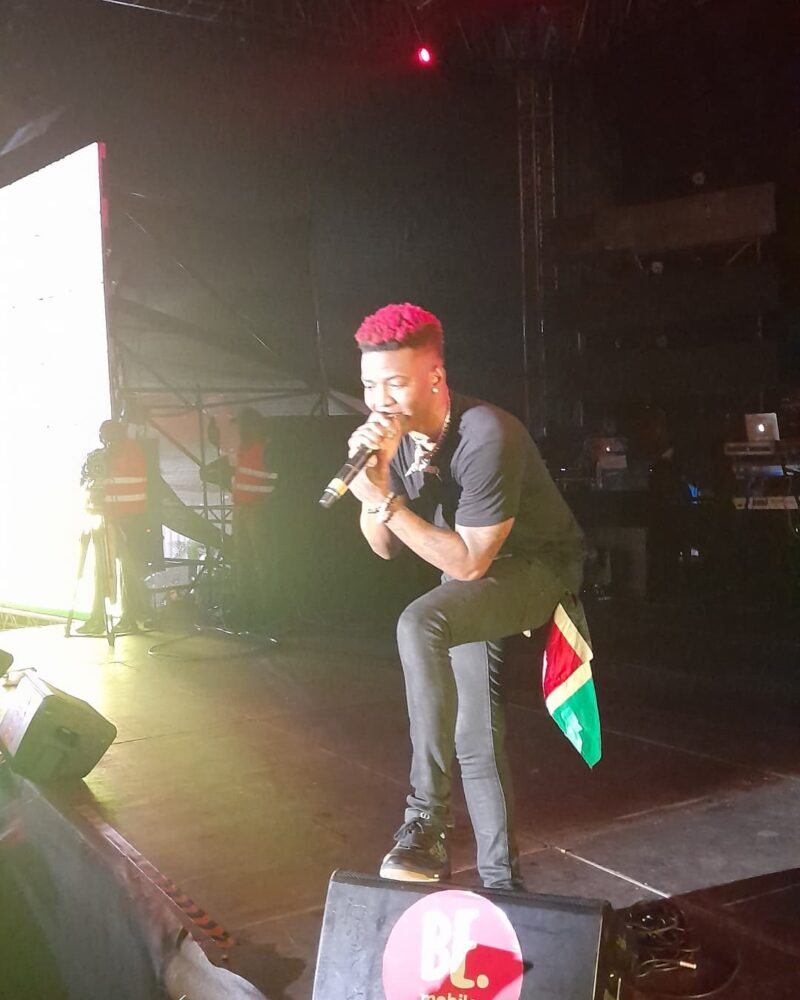 Konshens performing in Kenya in a past event rocking our Kenyan flag. Photo: Instagram