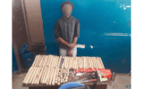 Police arrest knife-wilding gangster with 80 rolls of bhang in Mombasa