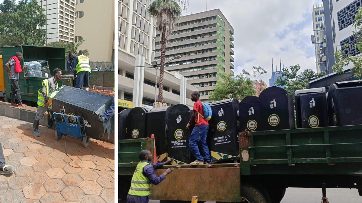 City Hall pulls out dustbins temporarily after protest vandalism in Nairobi, promises reinstallation