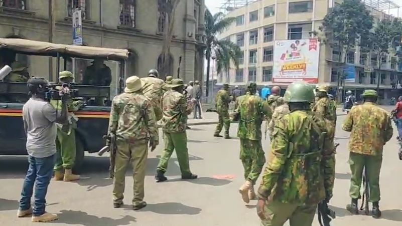 Heavy police deployment in Nairobi’s CBD due to the protests on June 17, 2025.