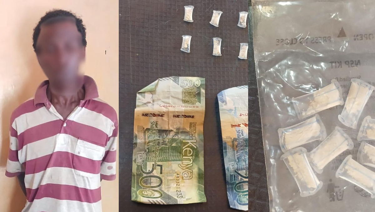 Suspected drug trafficker arrested in Kilifi, 11 sachets of heroin and Ksh 800 recovered